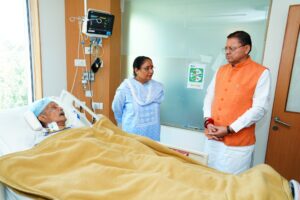 BC Khanduri Hospital Dehradun CM Dhami visits hospital Uttarakhand former CM health